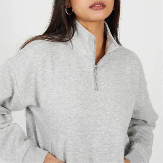 Brave Soul Bs Womens Funnel Neck Quarter Zip Sweatshirt With Pocket Brave Soul Bs Womens Funnel Neck Quarter Zip Sweatshirt With Pocket
