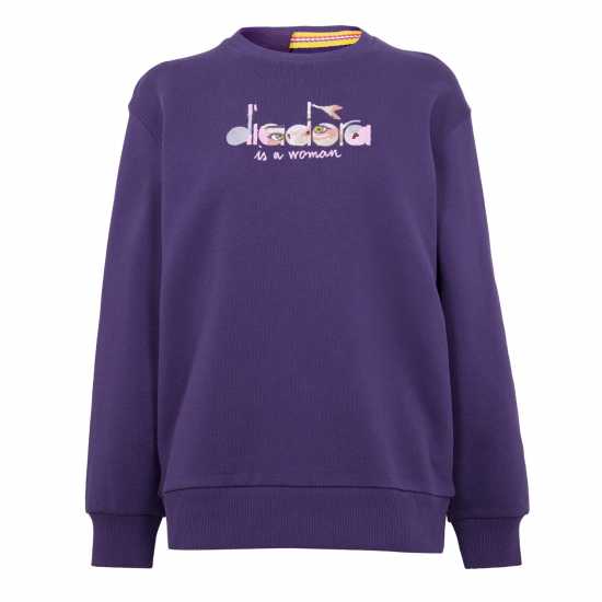 Diadora Eye Crew Neck Sweater Womens Purple Glass 