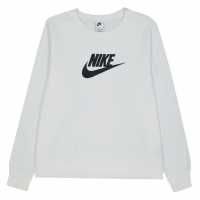 Nike + Club Long Line Sweatshirt Womens White/Black Дамски суичъри и блузи с качулки