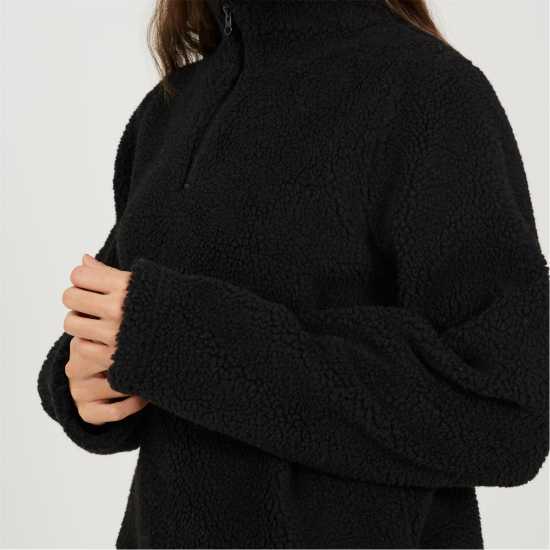 Brave Soul Bs Womens Quarter Zip Neck Fleece Sweatshirt With Adjustable Hem Brave Soul Bs Womens Quarter Zip Neck Fleece Sweatshirt With Adjustable Hem