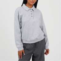 Brave Soul Блуза С Копчета Bs Womens Quarter Button Down Sweatshirt With Collar  