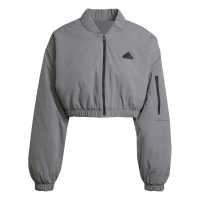 Adidas Пилотско Яке City Escape Padded Cropped Bomber Jacket Сива Четири 