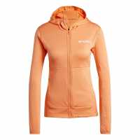 Adidas Дамско Яке С Качулка Terrex Xperior Light Fleece Hooded Jacket Womens Кехлибарен оттенък Дамски суичъри и блузи с качулки