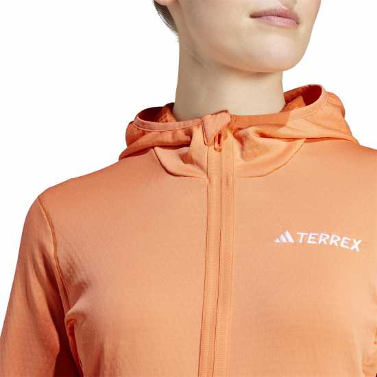 Adidas Дамско Яке С Качулка Terrex Xperior Light Fleece Hooded Jacket Womens Кехлибарен оттенък Дамски суичъри и блузи с качулки