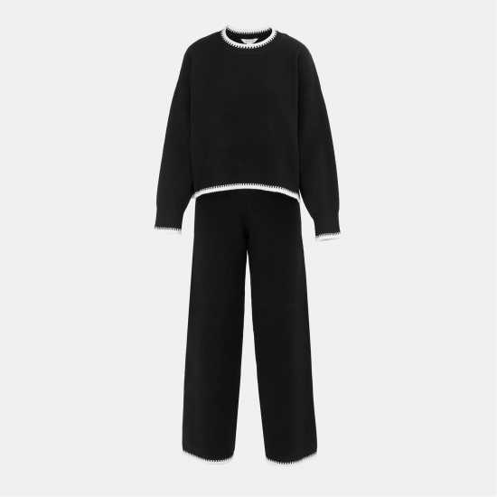 Miso Long Sleeve Contrast Hem Set Knitwear Women Miso Long Sleeve Contrast Hem Set Knitwear Women