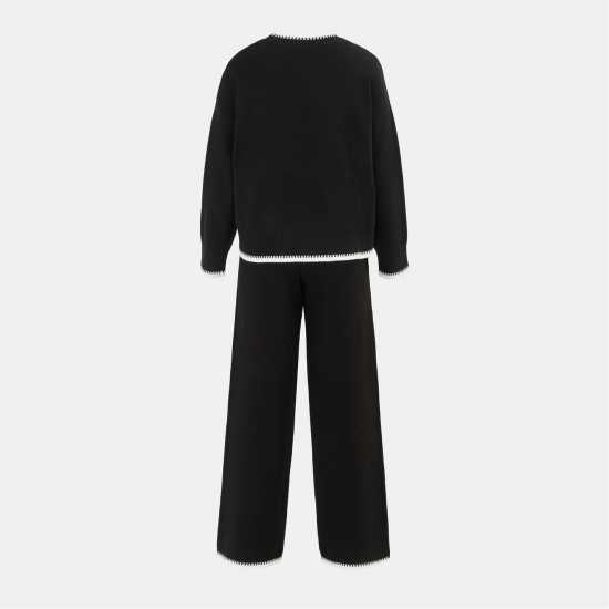 Miso Long Sleeve Contrast Hem Set Knitwear Women Miso Long Sleeve Contrast Hem Set Knitwear Women