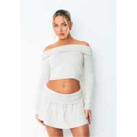 Дамски тениски и фланелки Missy Empire Ruched Fold Over Top Missy Empire Ruched Fold Over Top Дамски тениски и фланелки