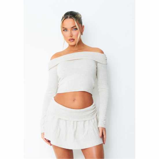 Missy Empire Ruched Fold Over Top  Дамски тениски и фланелки