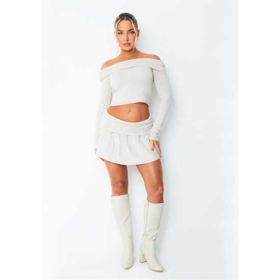 Missy Empire Ruched Fold Over Top  Дамски тениски и фланелки