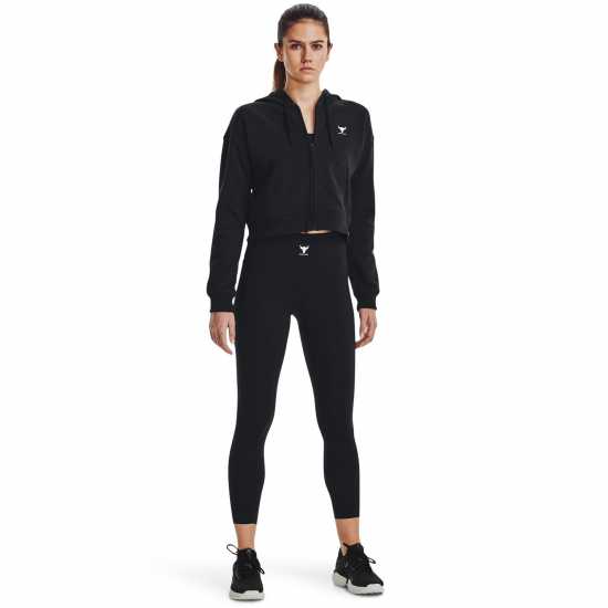 Under Armour Women's Project Rock Heavyweight Terry Full-Zip Black/White Дамски полар