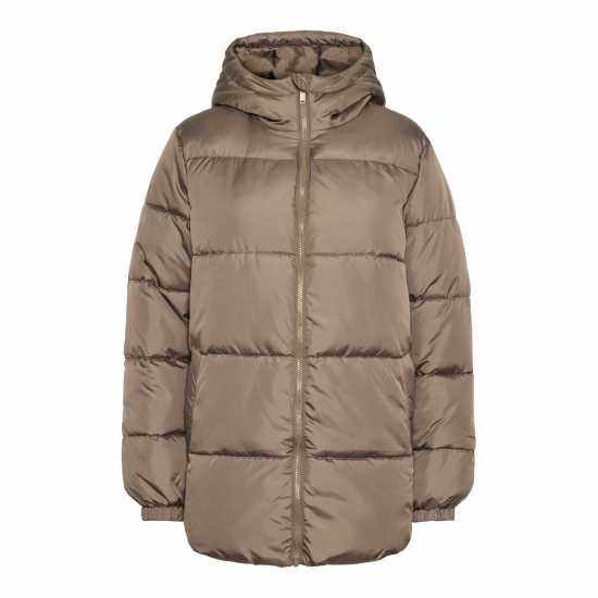 Pieces Women's Quilted Hooded Medium Puffer Jacket Pieces Women's Quilted Hooded Medium Puffer Jacket