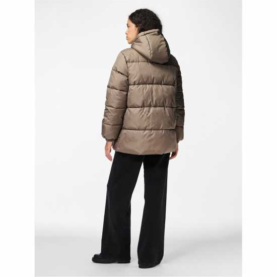 Pieces Women's Quilted Hooded Medium Puffer Jacket Pieces Women's Quilted Hooded Medium Puffer Jacket