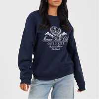 Brave Soul Блуза Обло Деколте Bs Womens Crew Neck Sweatshirt With Monaco Yacht Club Embroidery  