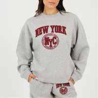 Brave Soul Блуза Обло Деколте Bs Womens Crew Neck Sweatshirt With New York Embroidery.  