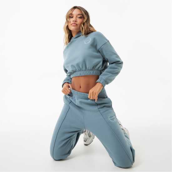 Everlast Cropped Hoody Womens Shark Blue Дамски суичъри и блузи с качулки