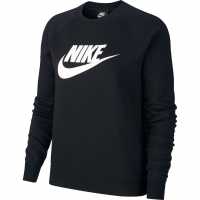 Nike Sportswear Essential Women's Fleece Crew Sweater Black Дамски суичъри и блузи с качулки