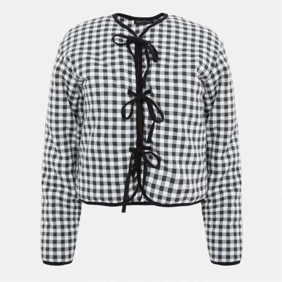 Gingham Tie Detail Jacket  