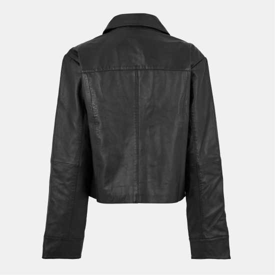 Biba Кожено Яке Collar Leather Jacket Black 
