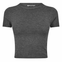 Jack Wills Knitted Baby Top Тъмно сиво марл Дамски пуловери и жилетки