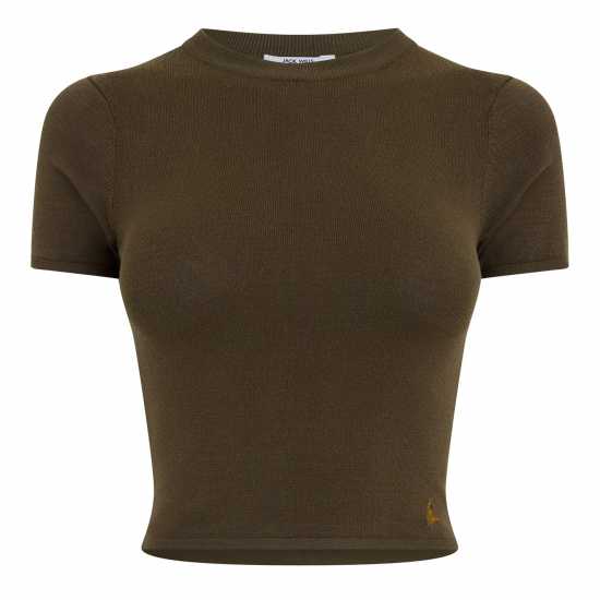 Jack Wills Knitted Baby Top Хаки Дамски пуловери и жилетки