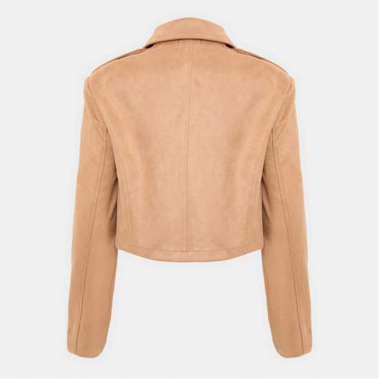 Мотоциклетно Яке Women's Faux Suede Long Sleeve Biker Jacket  