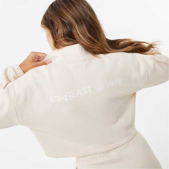 Дамски полар Everlast Quarter Zip Fleece Top Womens Камък Everlast Quarter Zip Fleece Top Womens Камък Дамски полар