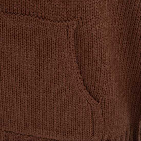 Miso Bow Knit Hood Ld54 Brown 