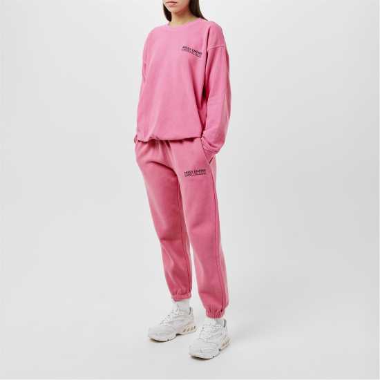 Missy Empire Pink Missy Empire Text Oversized Sweatshirt  Дамски пуловери