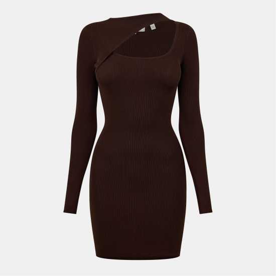 Cut Out Ribbed Mini Dress  