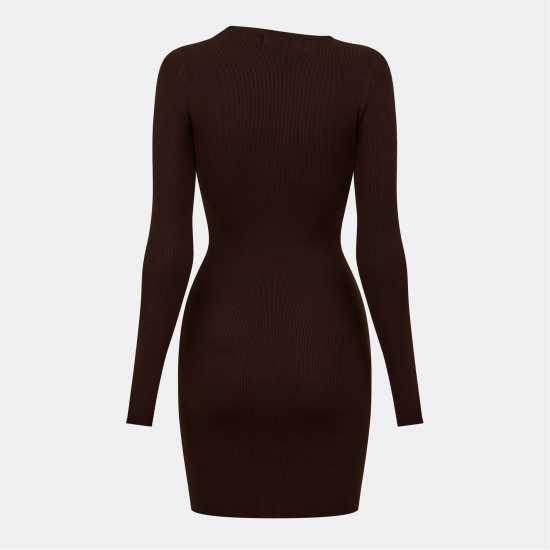 Cut Out Ribbed Mini Dress  