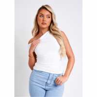 Missy Empire Super Soft Off The Shoulder Top Бяло Дамски тениски с яка