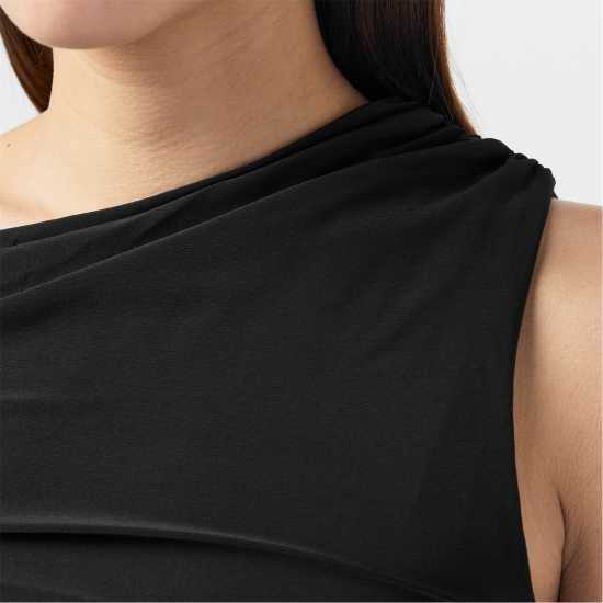 Missy Empire Super Soft Off The Shoulder Top Черно Дамски тениски с яка