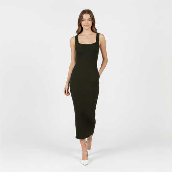 Women's Jw Square Neck Ribbed Maxi Jumper Dress  