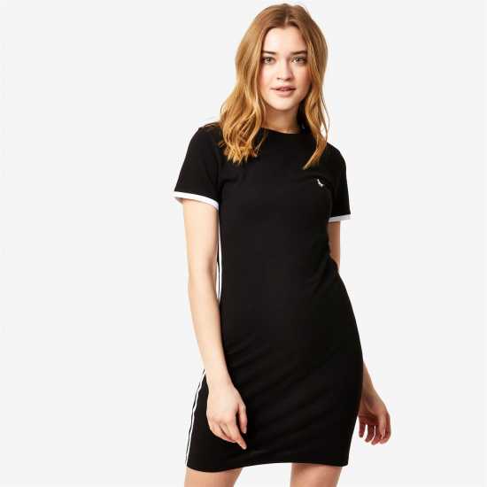 Дамски поли и рокли Jack Wills Goodrington Side Stripe Ringer Mini Dress Черно Jack Wills Goodrington Side Stripe Ringer Mini Dress Черно Дамски поли и рокли