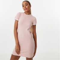 Jack Wills Goodrington Side Stripe Ringer Mini Dress Pink Дамски поли и рокли