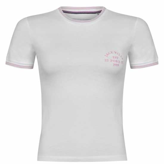 Дамски тениски и фланелки Ключодържател Jack Wills Trinkey Ringer T-Shirt Бяло Ключодържател Jack Wills Trinkey Ringer T-Shirt Бяло Дамски тениски и фланелки