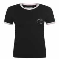 Ключодържател Jack Wills Trinkey Ringer T-Shirt Black Дамски тениски и фланелки