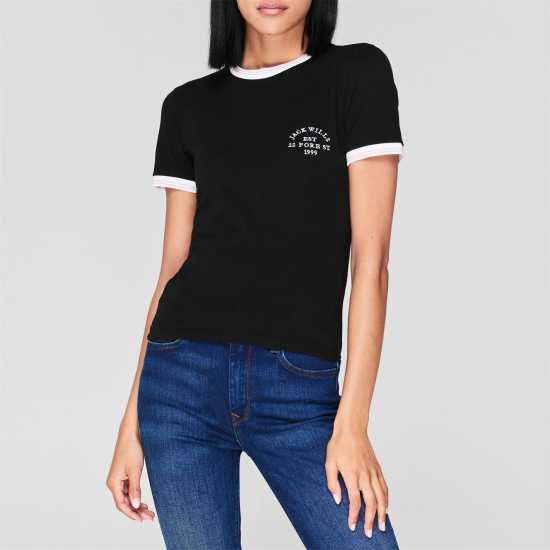 Дамски тениски и фланелки Ключодържател Jack Wills Trinkey Ringer T-Shirt Черно Ключодържател Jack Wills Trinkey Ringer T-Shirt Черно Дамски тениски и фланелки