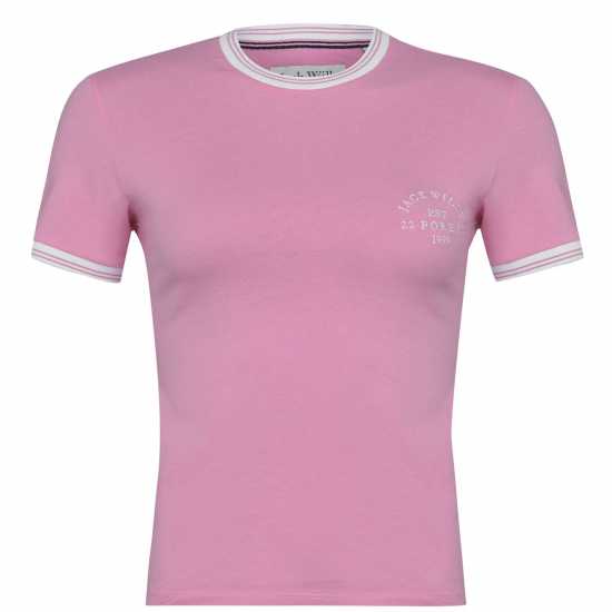 Дамски тениски и фланелки Ключодържател Jack Wills Trinkey Ringer T-Shirt Розово Ключодържател Jack Wills Trinkey Ringer T-Shirt Розово Дамски тениски и фланелки