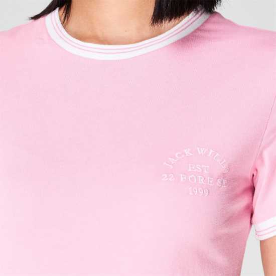 Дамски тениски и фланелки Ключодържател Jack Wills Trinkey Ringer T-Shirt Розово Ключодържател Jack Wills Trinkey Ringer T-Shirt Розово Дамски тениски и фланелки