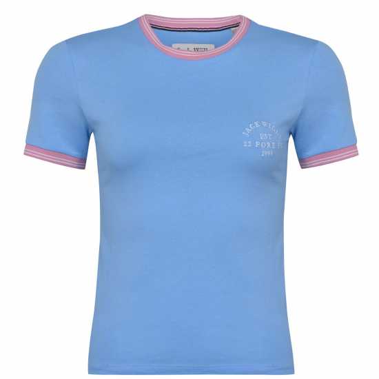 Дамски тениски и фланелки Ключодържател Jack Wills Trinkey Ringer T-Shirt Небесно синьо Ключодържател Jack Wills Trinkey Ringer T-Shirt Небесно синьо Дамски тениски и фланелки