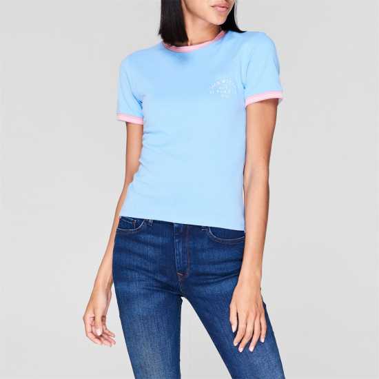 Дамски тениски и фланелки Ключодържател Jack Wills Trinkey Ringer T-Shirt Небесно синьо Ключодържател Jack Wills Trinkey Ringer T-Shirt Небесно синьо Дамски тениски и фланелки