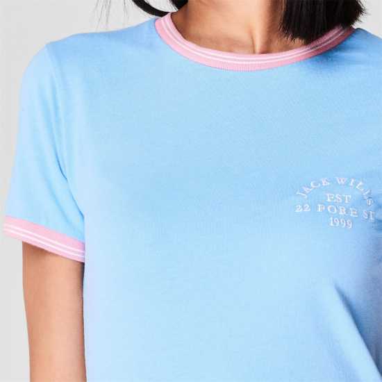 Ключодържател Jack Wills Trinkey Ringer T-Shirt Sky Blue Дамски тениски и фланелки