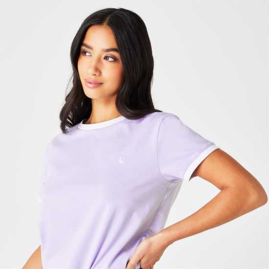 Ключодържател Jack Wills Trinkey Ringer T-Shirt Lilac Дамски тениски и фланелки