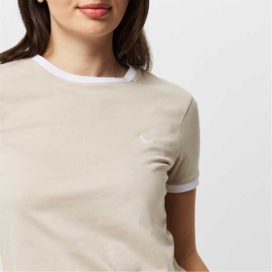 Дамски тениски и фланелки Ключодържател Jack Wills Trinkey Ringer T-Shirt Камък Ключодържател Jack Wills Trinkey Ringer T-Shirt Камък Дамски тениски и фланелки