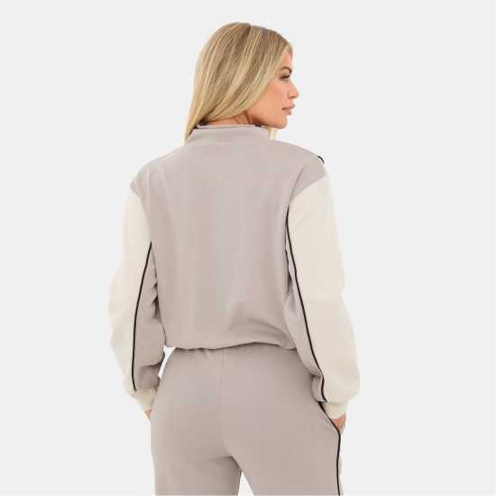 I Saw It First Contrast Panel Zip Up Top  