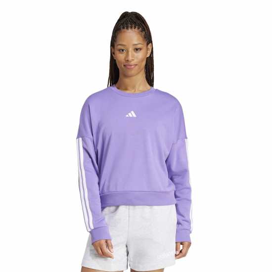adidas Essentials 3-Stripes French Terry Sweatshirt Womens Adidas Essentials 3-Stripes French Terry Sweatshirt Womens