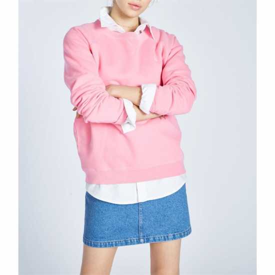 Jack Wills Astbury Raglan Crew Sweatshirt Розово Марл Дамски суичъри и блузи с качулки