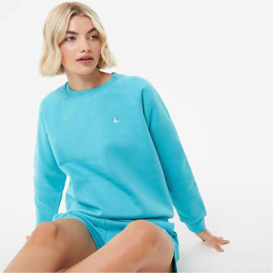 Jack Wills Astbury Raglan Crew Sweatshirt Морски джет Дамски суичъри и блузи с качулки