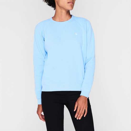 Jack Wills Astbury Raglan Crew Sweatshirt Blue Дамски суичъри и блузи с качулки